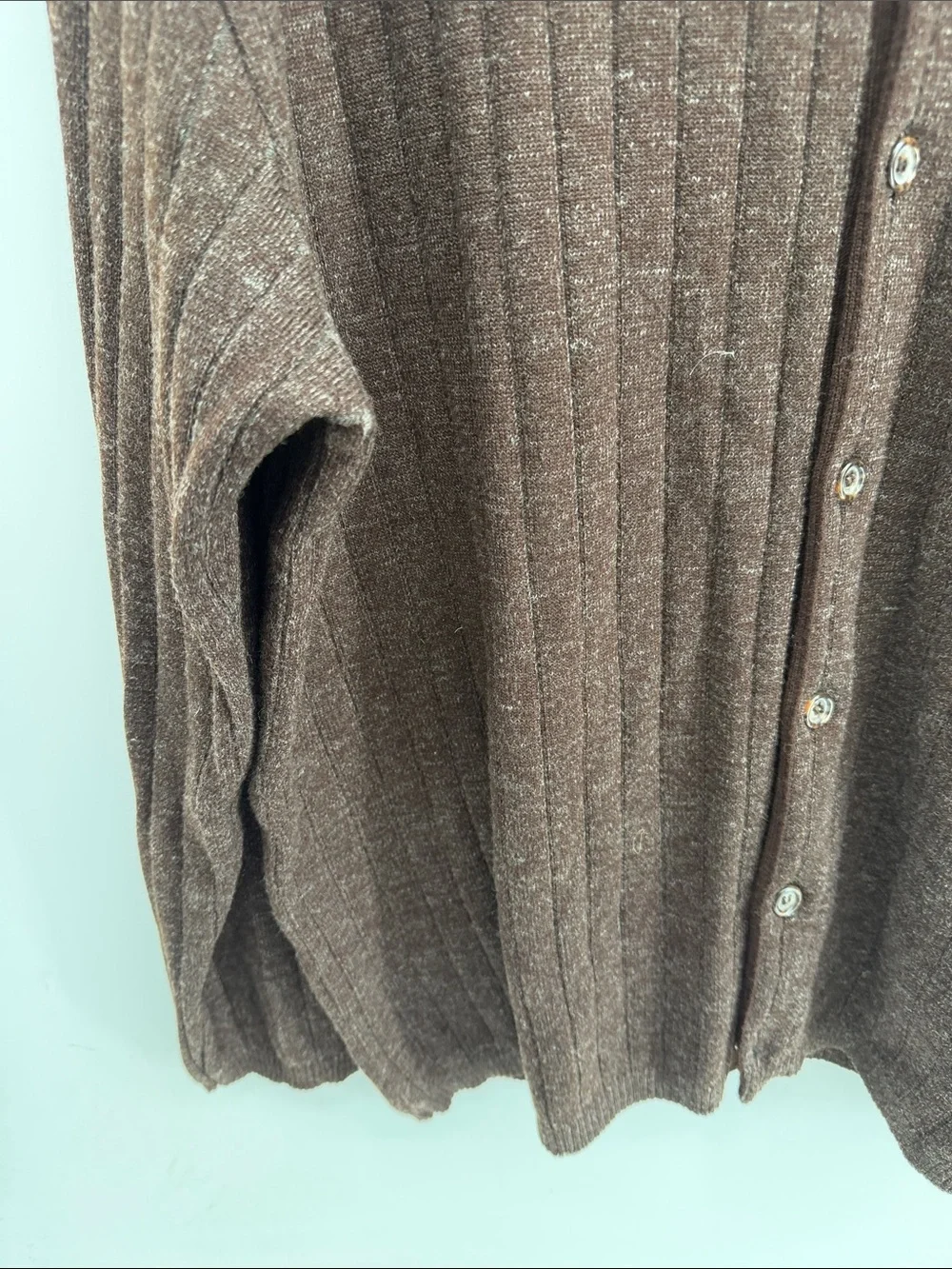 Canali Made In Italy 100% merino wool ribbed button up collared sweater top
